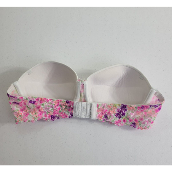 Smart & Sexy White Full Figure Strapless Padded Underwire Push Up Bra Size 36C - Picture 2 of 8